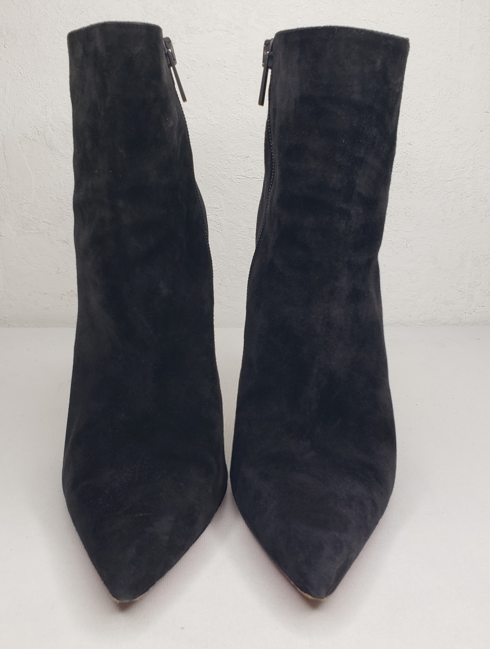 Christian Louboutin Black Suede Pointed Toe Stiletto Ankle Boots - Picture 2 of 16
